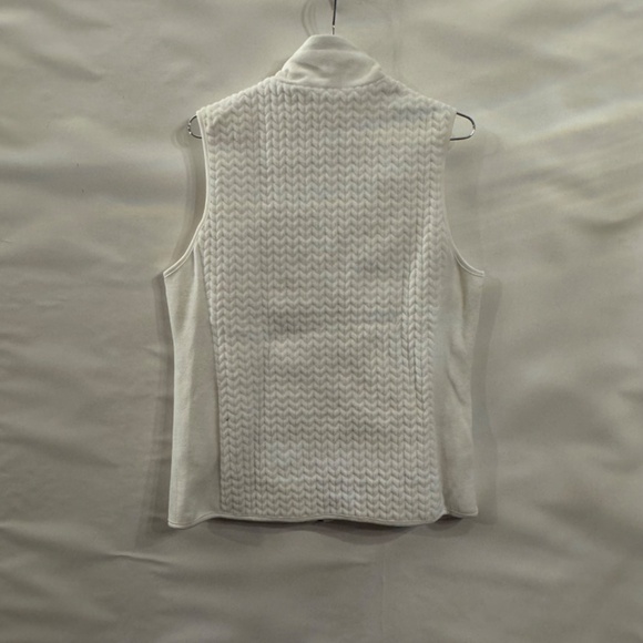 Tangerine Brand Jacquard Fleece Vest White Women's Size Medium - Picture 2 of 5